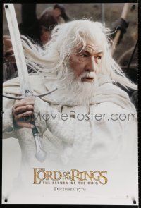 1z493 LORD OF THE RINGS: THE RETURN OF THE KING teaser DS 1sh '03 Ian McKellan as Gandalf!