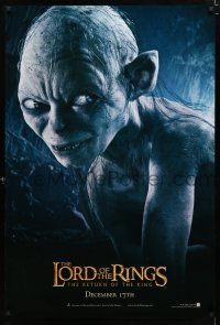 1z486 LORD OF THE RINGS: THE RETURN OF THE KING teaser 1sh '03 Andy Serkis as Gollum!