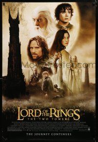 1z497 LORD OF THE RINGS: THE TWO TOWERS DS 1sh '02 Peter Jackson epic, montage of cast!