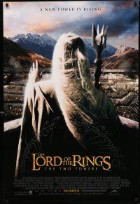 1z498 LORD OF THE RINGS: THE TWO TOWERS int'l advance DS 1sh '02 J.R.R. Tolkien, Christopher Lee!
