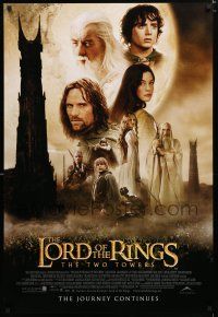 1z499 LORD OF THE RINGS: THE TWO TOWERS int'l DS 1sh '02 Peter Jackson epic, montage of cast!
