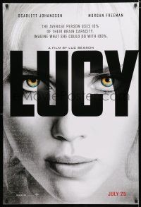 1z506 LUCY teaser DS 1sh '14 cool image of Scarlett Johansson in the title role!