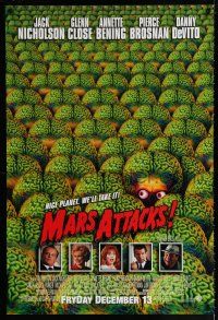 1z517 MARS ATTACKS! advance 1sh '96 directed by Tim Burton, great image of many alien brains!