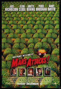 1z518 MARS ATTACKS! advance DS 1sh '96 directed by Tim Burton, great image of many alien brains!