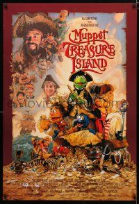1z570 MUPPET TREASURE ISLAND DS 1sh '96 Jim Henson, Drew Struzan art of Kermit, Miss Piggy & cast!