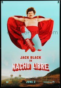 1z572 NACHO LIBRE teaser DS 1sh '06 wacky image of Mexican luchador wrestler Jack Black!