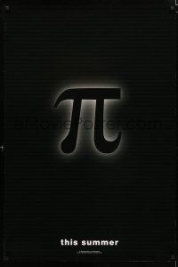 1z602 PI teaser DS 1sh '98 Darren Aronofsky sci-fi mathematician thriller, Sean Gullette!