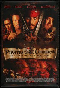 1z605 PIRATES OF THE CARIBBEAN advance DS 1sh '03 Johnny Depp, Knightley, Curse of the Black Pearl!