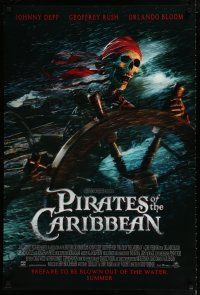 1z604 PIRATES OF THE CARIBBEAN advance DS 1sh '03 Curse of the Black Pearl, skeleton at the wheel!