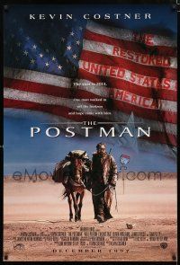 1z612 POSTMAN advance DS 1sh '97 cool post-apocalyptic image of Kevin Costner!