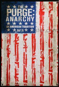 1z627 PURGE: ANARCHY July 18 teaser DS 1sh '14 Michael K. Williams, cool flag w/guns & weapons!