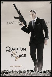 1z631 QUANTUM OF SOLACE teaser 1sh '08 Daniel Craig as Bond with H&K submachine gun!