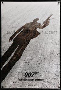 1z633 QUANTUM OF SOLACE teaser DS 1sh '08 cool shadow of Daniel Craig as James Bond 007!