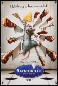 1z639 RATATOUILLE int'l teaser DS 1sh '07 Patton Oswalt, great image of mouse w/knives!
