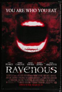 1z640 RAVENOUS style A advance DS 1sh '99 Guy Pearce, cannibal horror comedy, creepy image!