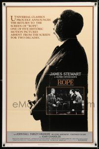 1z659 ROPE 1sh R83 James Stewart, profile image of director Alfred Hitchcock!
