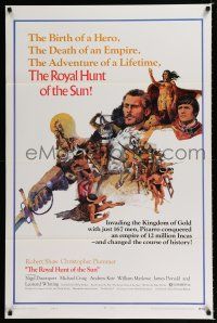 1z662 ROYAL HUNT OF THE SUN style B 1sh '69 Christopher Plummer, art of Robert Shaw by H. Rogers!