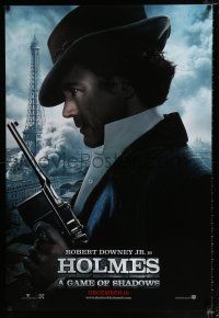 1z689 SHERLOCK HOLMES: A GAME OF SHADOWS teaser DS 1sh '11 Robert Downey Jr in title role w/Mauser!