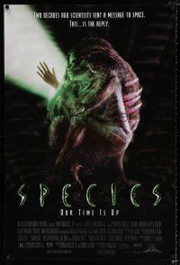 1z713 SPECIES 1sh '95 sexy alien Natasha Henstridge, Ben Kingsley, sci-fi/horror, our time is up!
