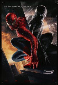 1z725 SPIDER-MAN 3 teaser DS 1sh '07 Sam Raimi, Tobey Maguire in red & black, greatest battle!