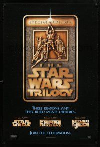 1z749 STAR WARS TRILOGY 1sh '97 George Lucas, Empire Strikes Back, Return of the Jedi!