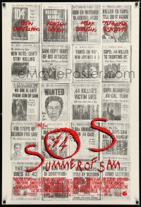 1z756 SUMMER OF SAM 1sh '99 Spike Lee, cool image of multiple newspaper murder articles!