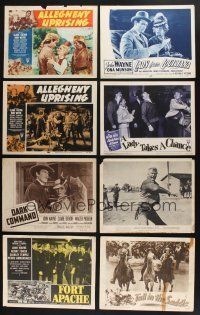 2a077 LOT OF 9 LOBBY CARDS FROM JOHN WAYNE RE-RELEASES R50s Allegheny Uprising, Fort Apache +more!