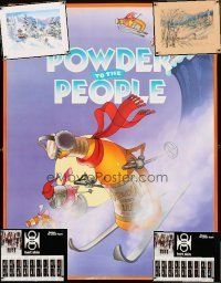 2a294 LOT OF 7 UNFOLDED SPECIAL POSTERS FEATURING SKIING IMAGES '60s-90s great images!