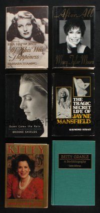 2a176 LOT OF 6 ACTRESS BIOGRAPHY HARDCOVER BOOKS '70s-00s Rita Hayworth, Jayne Mansfield, Grable