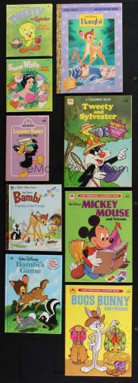 2a160 LOT OF 9 HARDCOVER AND SOFTCOVER CARTOON BOOKS '70s-90s Walt Disney & Looney Tunes!