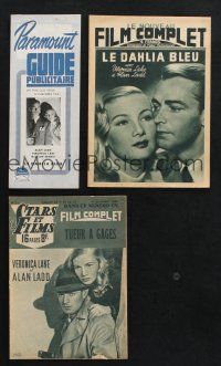 2a014 LOT OF 3 FRENCH MAGAZINES AND PRESSBOOKS OF ALAN LADD & VERONICA LAKE '40s Blue Dahlia!