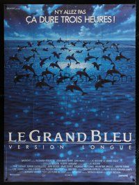 2b305 BIG BLUE long version French 1p '88 Luc Besson's Le Grand Bleu, cool image dolphins in ocean!
