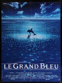 2b306 BIG BLUE original cut French 1p '88 Luc Besson's Le Grand Bleu, cool image dolphin in ocean!