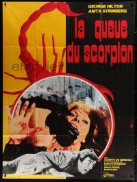 2b324 CASE OF THE SCORPION'S TAIL French 1p '71 cool scorpion art by Faugere + woman attacked!