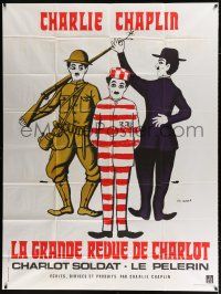 2b325 CHAPLIN REVUE French 1p R73 three great artwork images of Charlie by Leo Kouper!