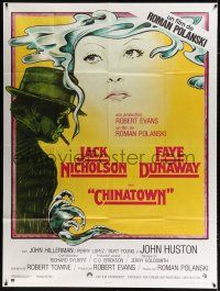 2b328 CHINATOWN French 1p R70s art of Jack Nicholson & Faye Dunaway by Jim Pearsall, Roman Polanski