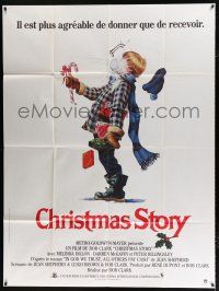 2b332 CHRISTMAS STORY French 1p '83 classic X-mas movie, best art of Ralphie hit by snowball!