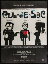 2b344 CUL-DE-SAC style B French 1p '66 Roman Polanski crime comedy, wonderful art by Jan Lenica!