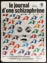 2b354 DIARY OF A SCHIZOPHRENIC GIRL French 1p '70 Diario di una schizofrenica, cool Ferracci art!