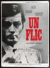 2b355 DIRTY MONEY French 1p '72 Jean-Pierre Melville's Un Flic, close up of smoking Alain Delon!