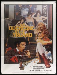 2b358 DUCHESS & THE DIRTWATER FOX French 1p '76 sexy Goldie Hawn & Segal + poker hand, different!