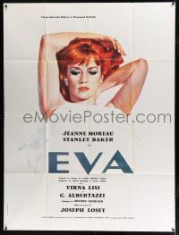 2b368 EVA French 1p R90s Joseph Losey, great close up artwork of sexy Jeanne Moreau!