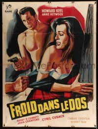2b377 FLOODS OF FEAR French 1p '59 Allard art of barechested Howard Keel & sexy Anne Heywood!