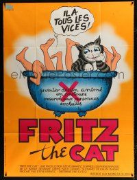 2b380 FRITZ THE CAT French 1p '72 Ralph Bakshi sex cartoon, he's x-rated and animated, different!