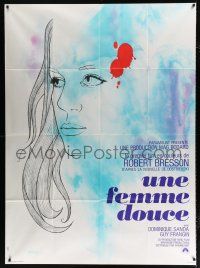2b383 GENTLE CREATURE French 1p '69 Robert Bresson's Une femme douce, wonderful art by Chica!