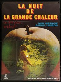2b416 ISLAND OF THE BURNING DAMNED French 1p '67 sexy naked Eve-like girl in apple!