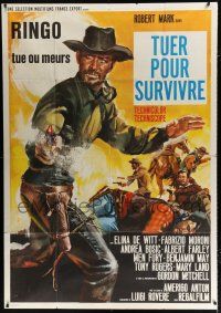 2b419 KILL OR BE KILLED French 1p '66 Uccidi o Muori, cool spaghetti western artwork!