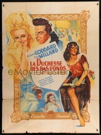 2b421 KITTY French 1p '47 different Roger Soubie art of sexy Paulette Goddard & Ray Milland!