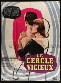 2b435 LE CERCLE VICIEUX French 1p '60 art of Claude Titre & Luisa Colpeyn by Jean Mascii, Max Pecas