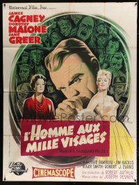 2b455 MAN OF A THOUSAND FACES French 1p '57 art of James Cagney as Lon Chaney Sr. by Grinsson!